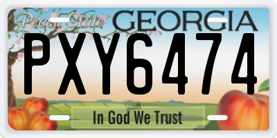 GA license plate PXY6474