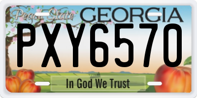 GA license plate PXY6570