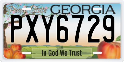 GA license plate PXY6729