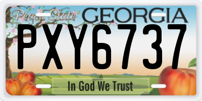 GA license plate PXY6737
