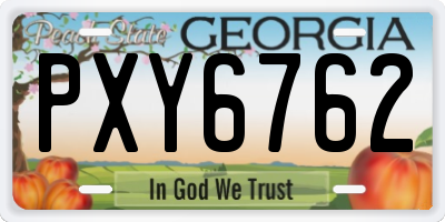 GA license plate PXY6762