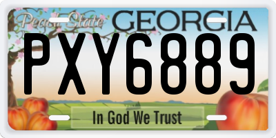 GA license plate PXY6889