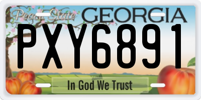 GA license plate PXY6891