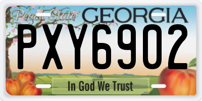 GA license plate PXY6902