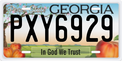 GA license plate PXY6929