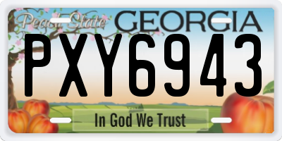 GA license plate PXY6943