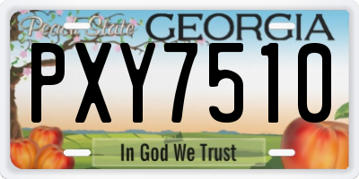 GA license plate PXY7510