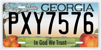 GA license plate PXY7576