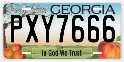 GA license plate PXY7666