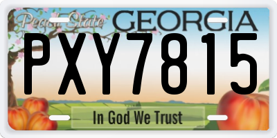 GA license plate PXY7815