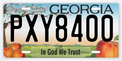 GA license plate PXY8400