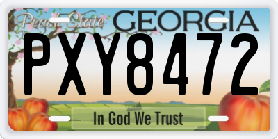 GA license plate PXY8472