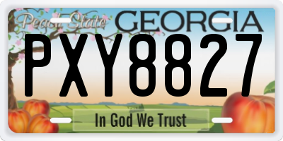GA license plate PXY8827
