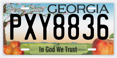 GA license plate PXY8836