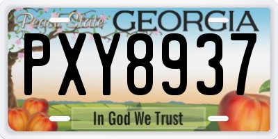 GA license plate PXY8937