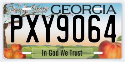 GA license plate PXY9064