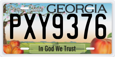 GA license plate PXY9376