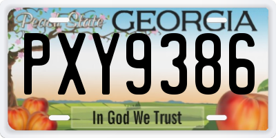 GA license plate PXY9386