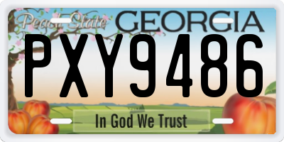GA license plate PXY9486
