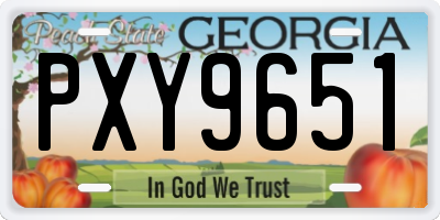 GA license plate PXY9651