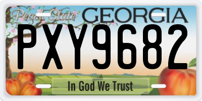 GA license plate PXY9682