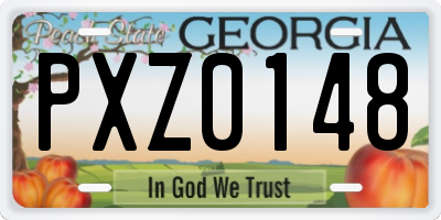 GA license plate PXZ0148