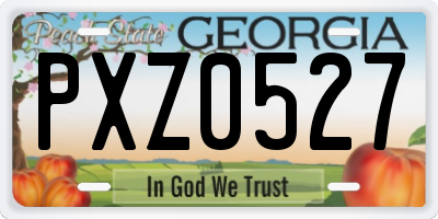 GA license plate PXZ0527
