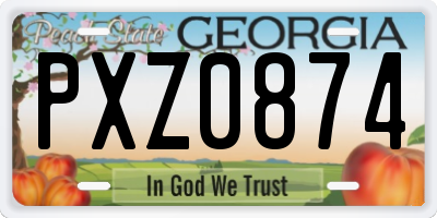 GA license plate PXZ0874