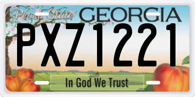 GA license plate PXZ1221