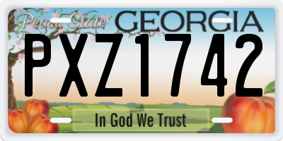 GA license plate PXZ1742