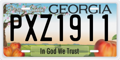 GA license plate PXZ1911