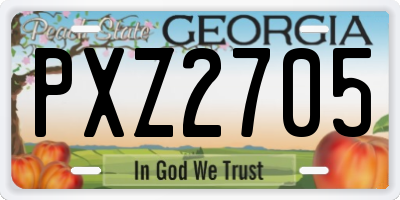 GA license plate PXZ2705