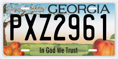 GA license plate PXZ2961