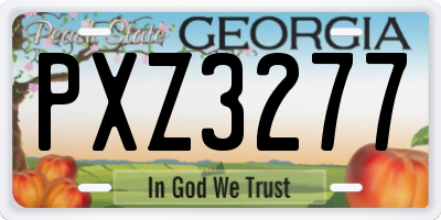 GA license plate PXZ3277