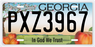 GA license plate PXZ3967