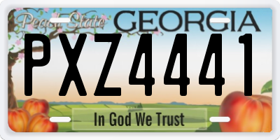 GA license plate PXZ4441