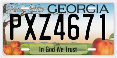 GA license plate PXZ4671