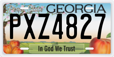 GA license plate PXZ4827