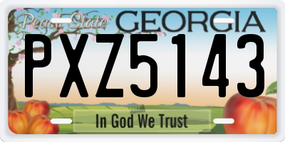 GA license plate PXZ5143