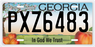 GA license plate PXZ6483