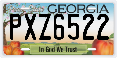 GA license plate PXZ6522