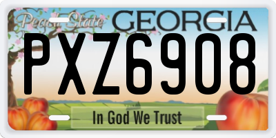 GA license plate PXZ6908
