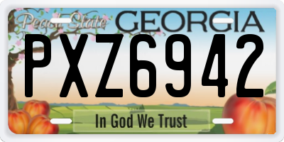 GA license plate PXZ6942