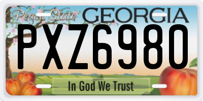 GA license plate PXZ6980