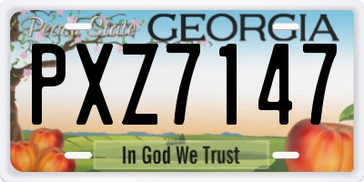 GA license plate PXZ7147