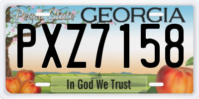GA license plate PXZ7158