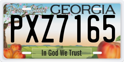 GA license plate PXZ7165