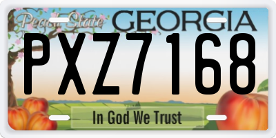 GA license plate PXZ7168