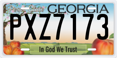 GA license plate PXZ7173