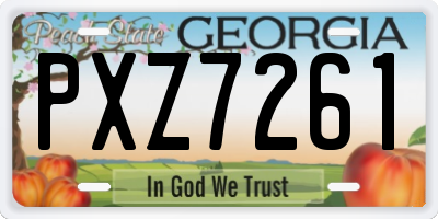 GA license plate PXZ7261